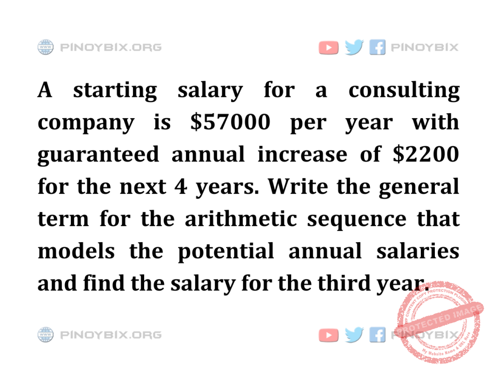 Solution: Find the salary for the third year
