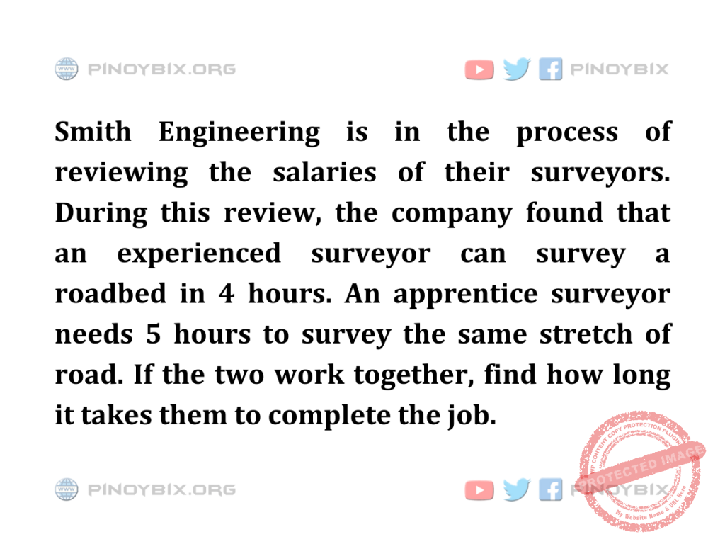 Solution: Find how long it takes them to complete the job