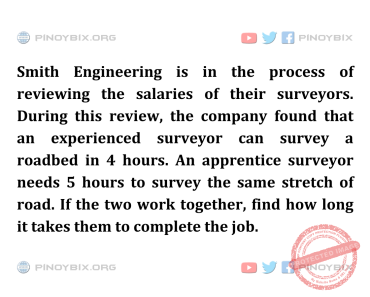 Solution: Find how long it takes them to complete the job