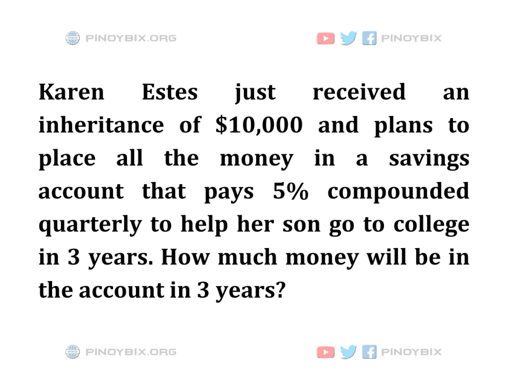 Solution: How much money will be in the account in 3 years?