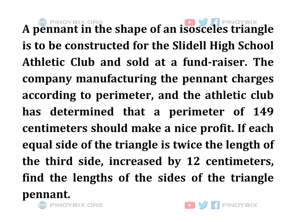 Solution: Find the lengths of the sides of the triangle pennant