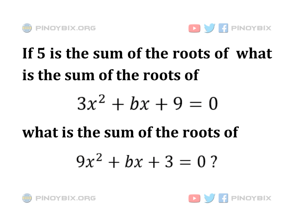 Solution: What is the sum of the roots of 9x^2 + bx + 3 = 0?