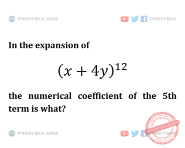 Solution: the numerical coefficient of the 5th term is what?
