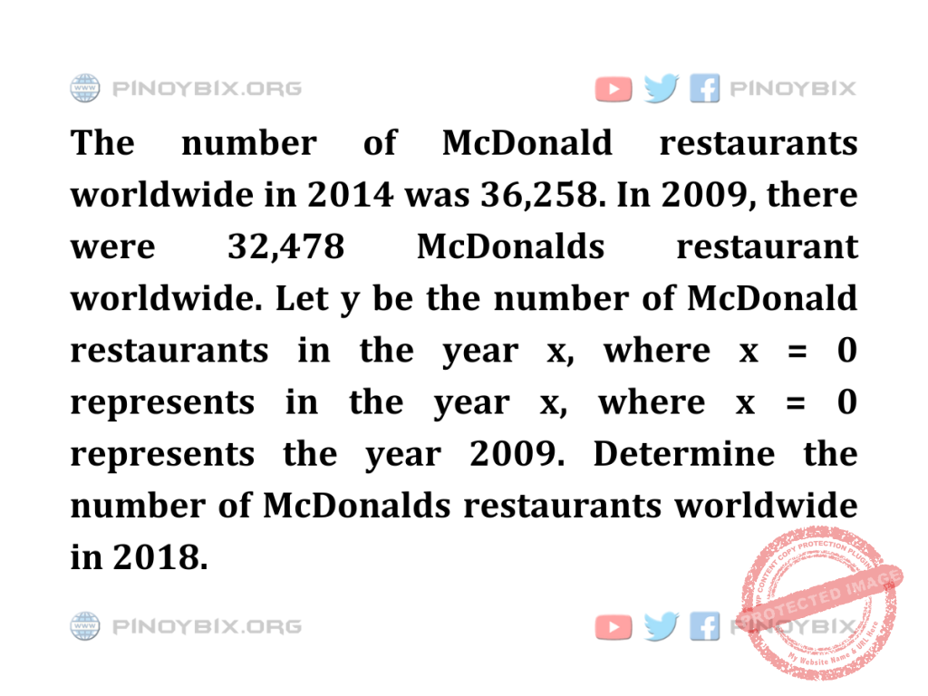 Solution: Determine the number of McDonalds restaurants worldwide in 2018