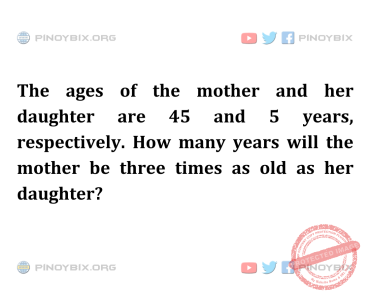 Solution: How many years will the mother be three times as old as her daughter?