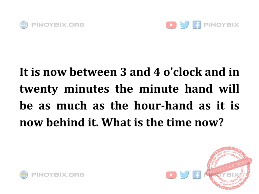 Solution: What is the time now?