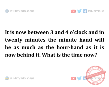 Solution: What is the time now?