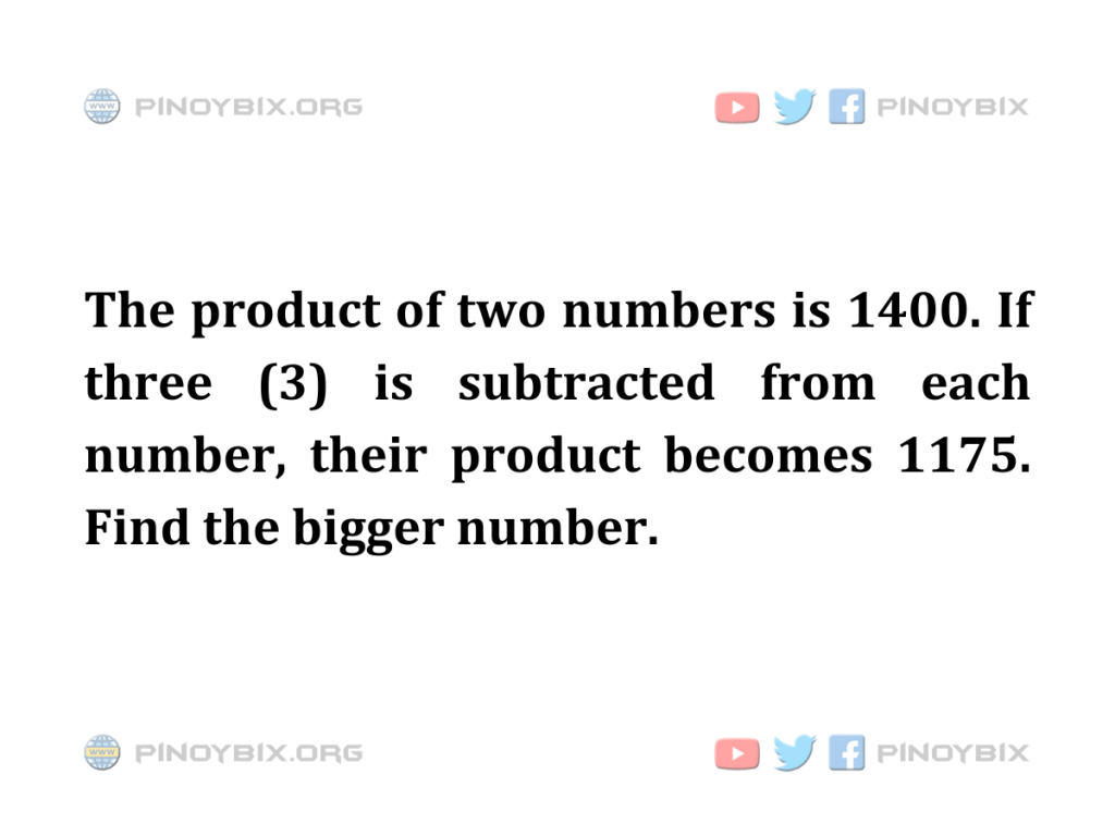 Solution: Find the bigger number