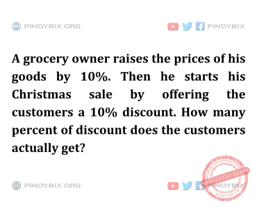 Solution: How many percent of discount does the customers actually get?