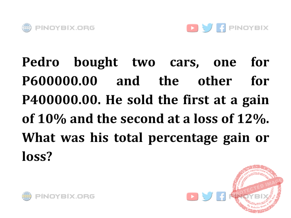 Solution: What was his total percentage gain or loss?