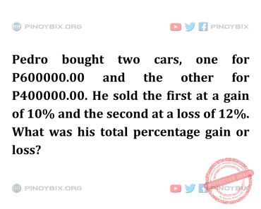 Solution: What was his total percentage gain or loss?