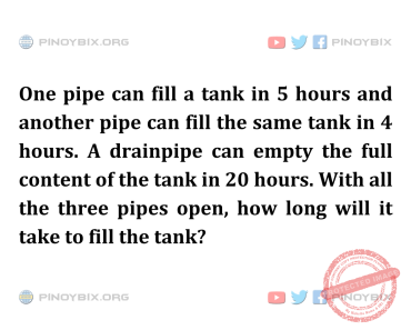 Solution: How long will it take to fill the tank?