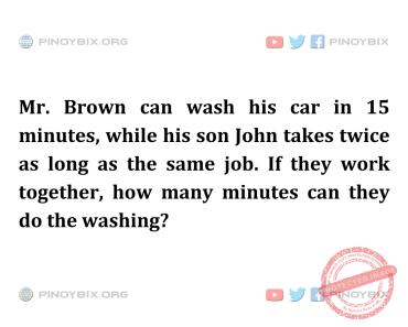 Solution: How many minutes can they do the washing?