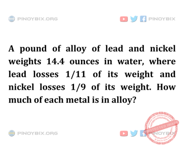 Solution: How much of each metal is in alloy?