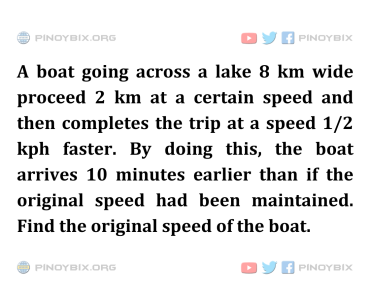 Solution: Find the original speed of the boat
