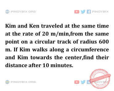 Solution: Find their distance after 10 minutes