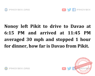 Solution: How far is Davao from Pikit