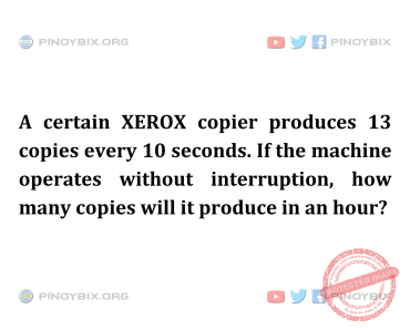 Solution: How many copies will it produce in an hour?