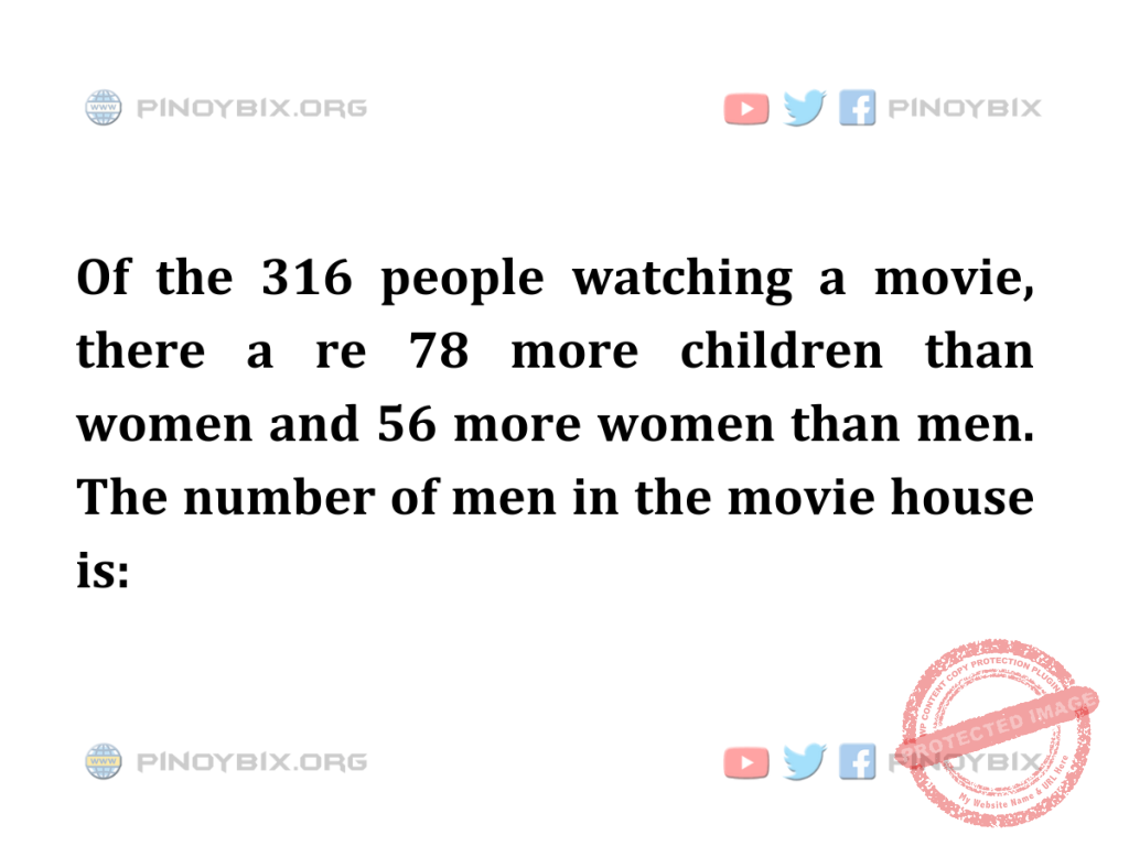 Solution: The number of men in the movie house is