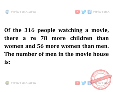 Solution: The number of men in the movie house is