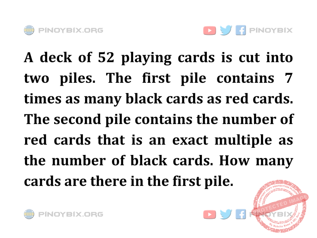 Solution: How many cards are there in the first pile?