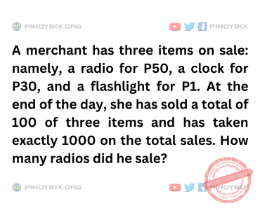 Solution: How many radios did he sale?