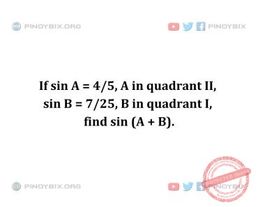 Solution: Find sin (A + B) Solution: Find sin (A + B)