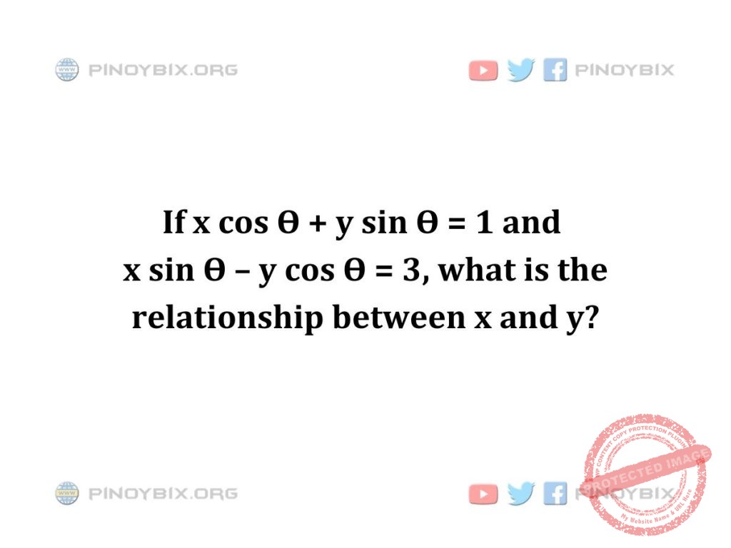 Solution: What is the relationship between x and y?