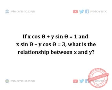 Solution: What is the relationship between x and y? Solution: What is the relationship between x and y?