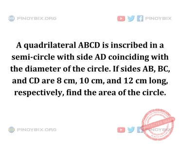 Solution: Find the area of the circle