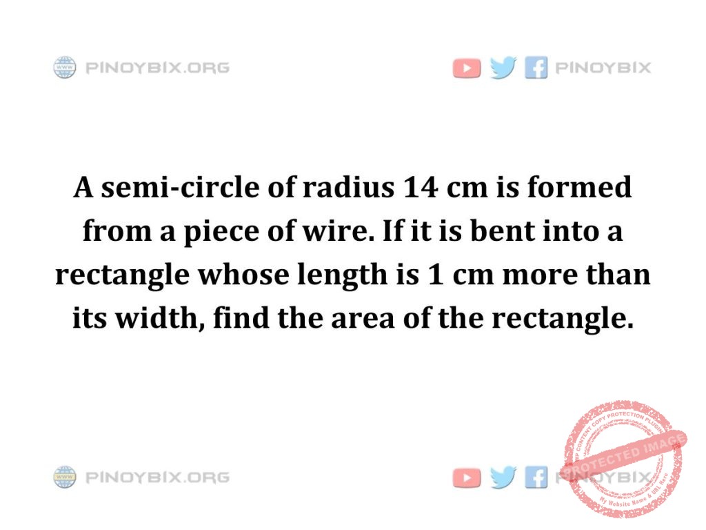 Solution: Find the area of the rectangle