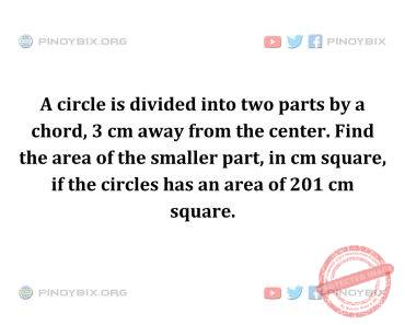 Solution: Find the area of the smaller part, in cm square