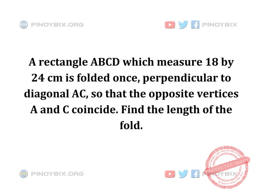 Solution: Find the length of the fold
