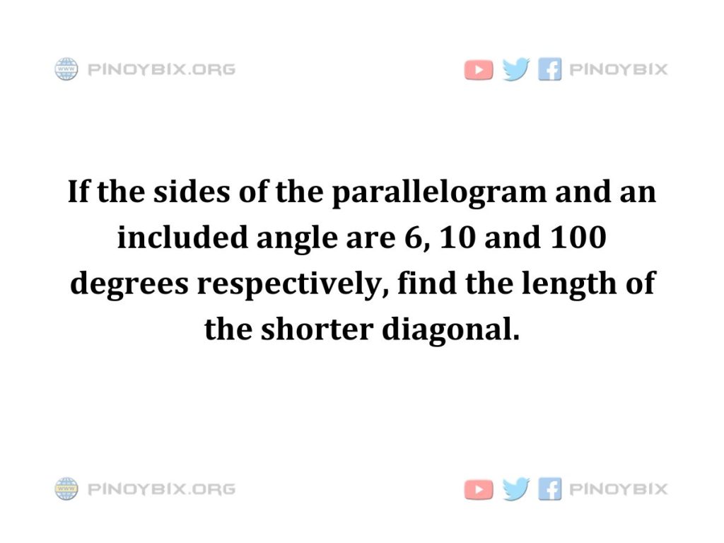 Solution: Find the length of the shorter diagonal