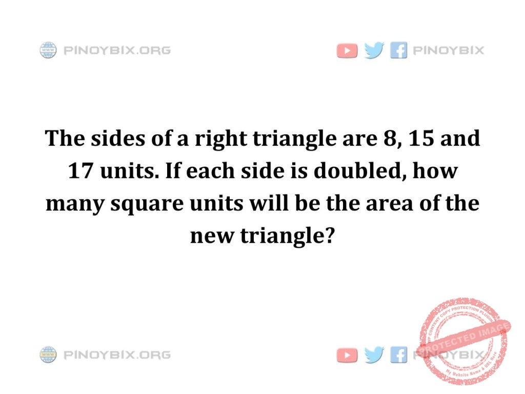 Solution: How many square units will be the area of the new triangle?