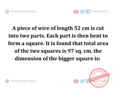 Solution: The dimension of the bigger square is