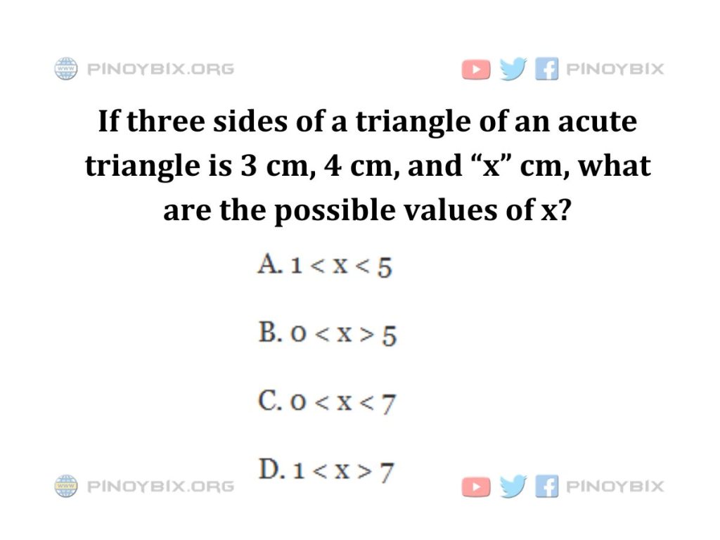 Solution: what are the possible values of x?