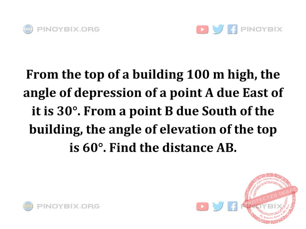 Solution: Find the distance AB