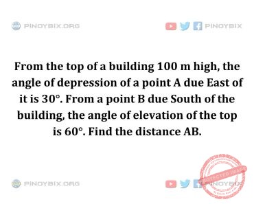 Solution: Find the distance AB Solution: Find the distance AB