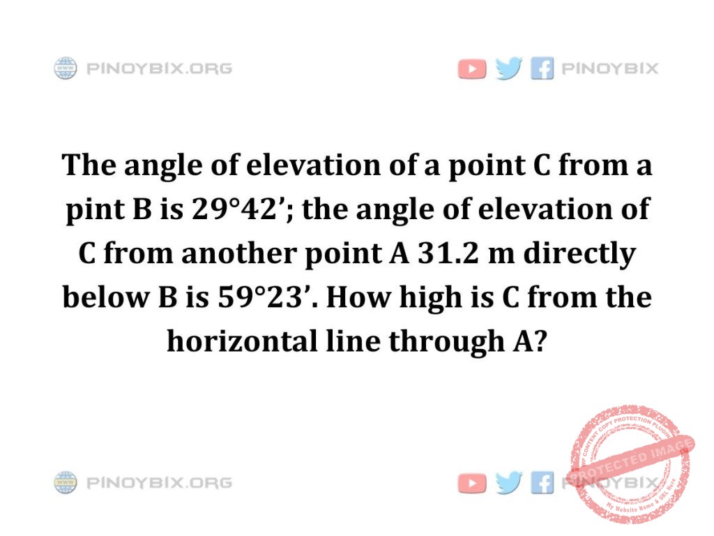 Solution: How high is C from the horizontal line through A?