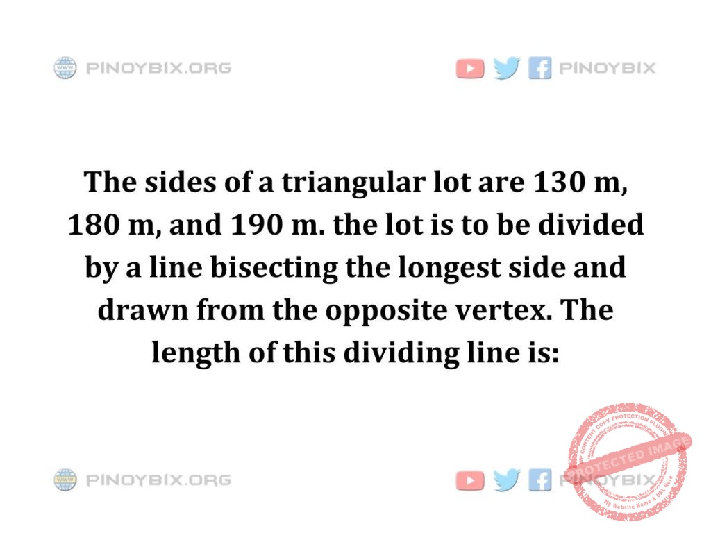 Solution: The length of this dividing line is: 