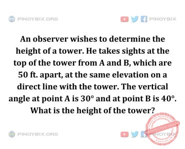 Solution: What is the height of the tower?