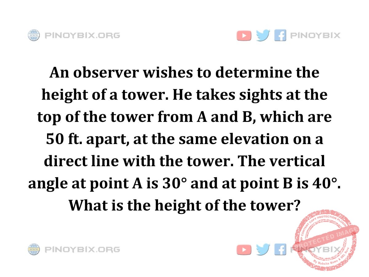 Solution: What is the height of the tower?