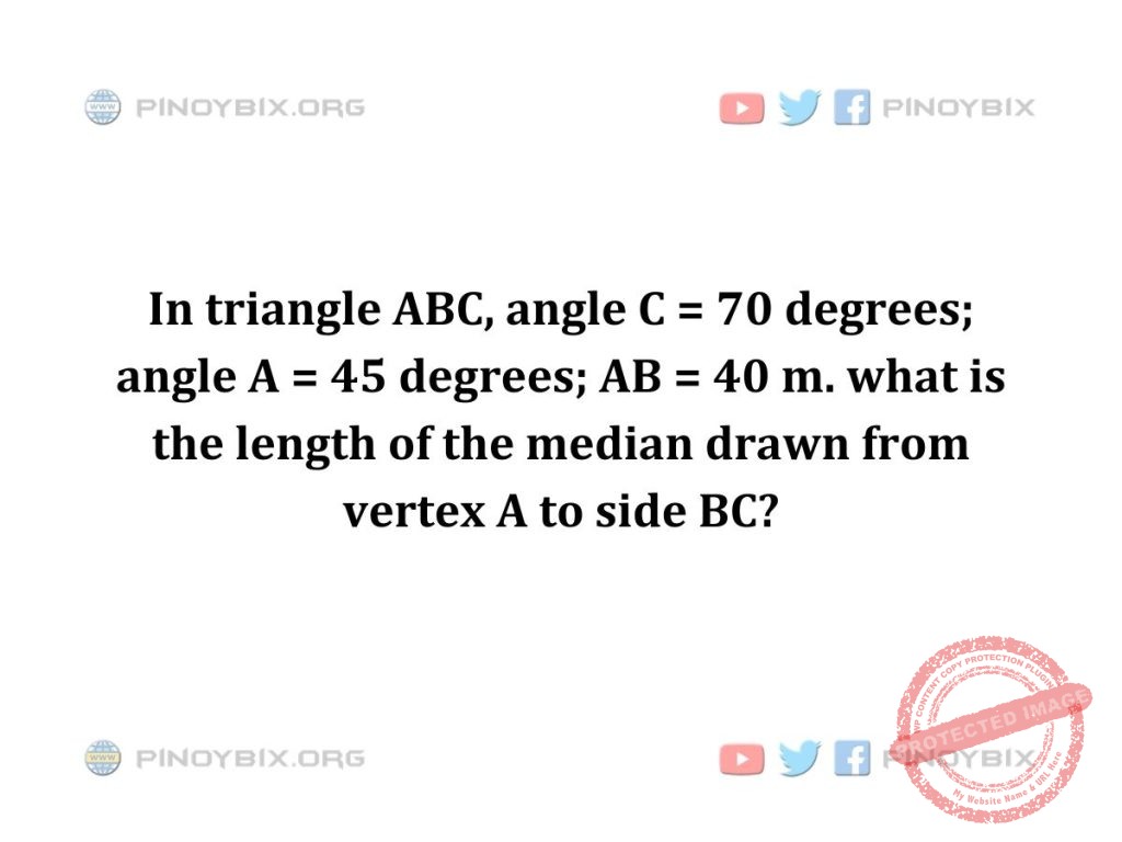 Solution: What is the length of the median drawn from vertex A to side BC?