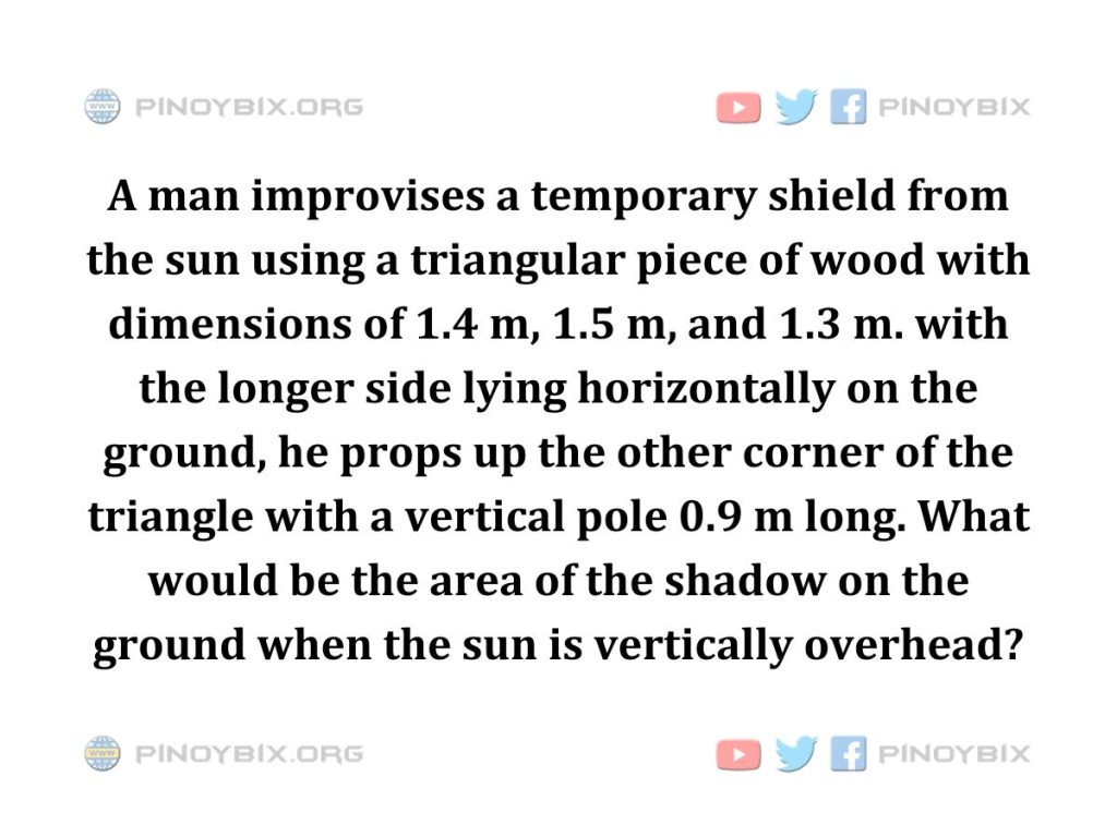 Solution: What would be the area of the shadow on the ground