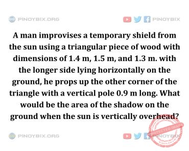 Solution: What would be the area of the shadow on the ground