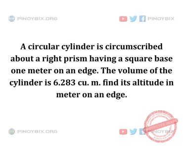 Solution: Find its altitude in meter on an edge Solution: Find its altitude in meter on an edge