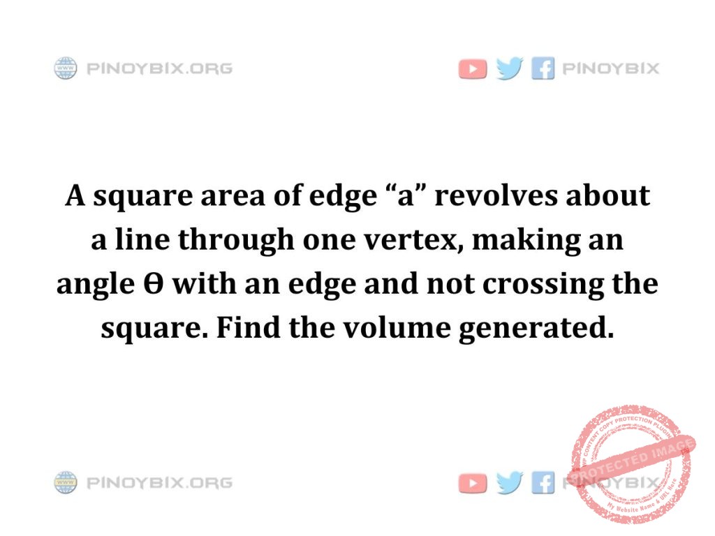 Solution: Find the volume generated