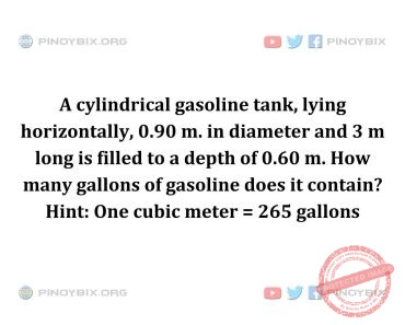 Solution: How many gallons of gasoline does it contain? Solution: How many gallons of gasoline does it contain?