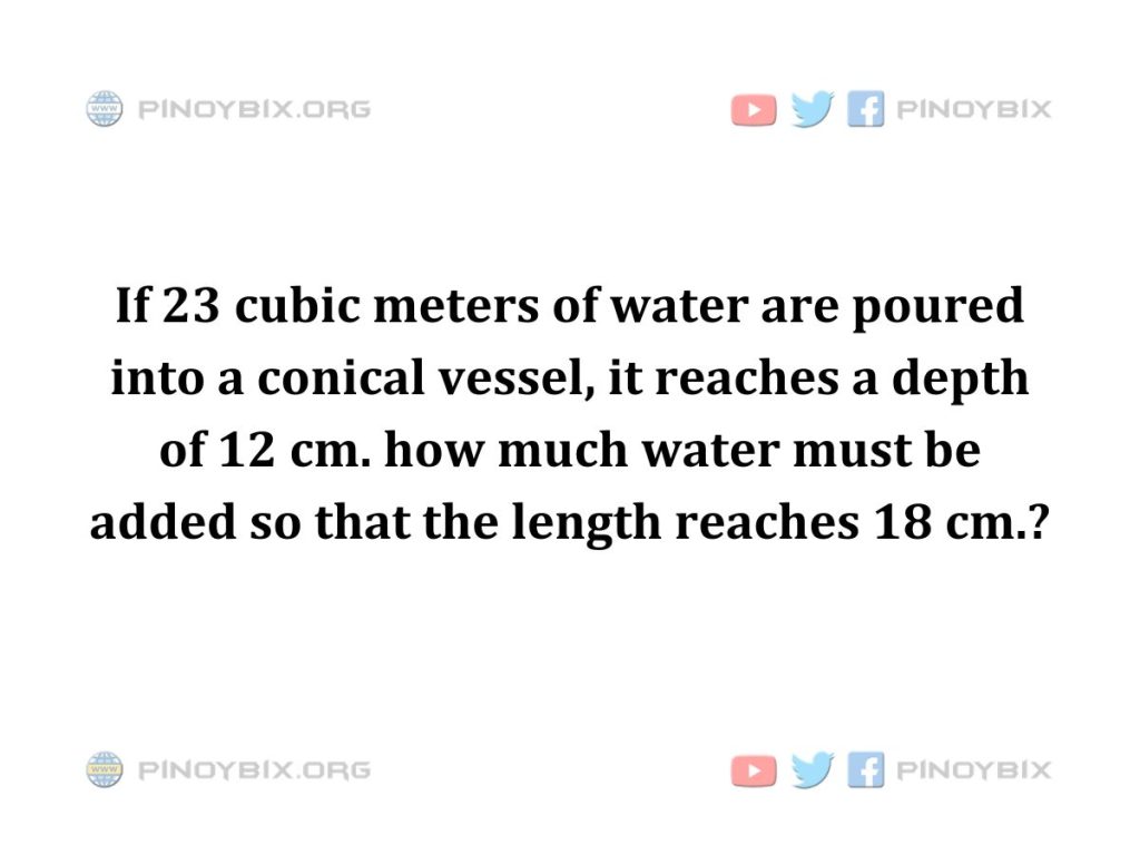 Solution: How much water must be added so that the length reaches 18 cm.?